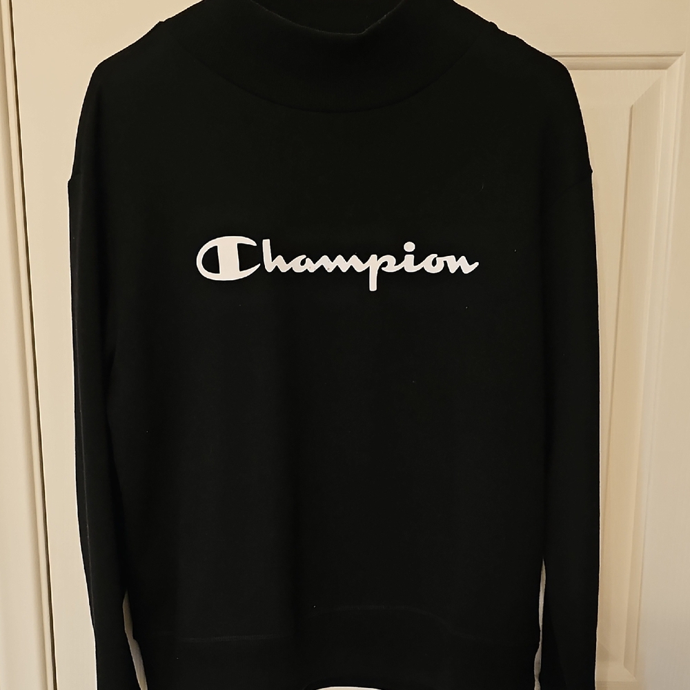 Champion Black Pullover with Logo